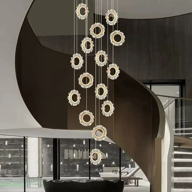 ChandelierDecor - Rings LED Light Staircase Chandelier – Style Your Staircase
