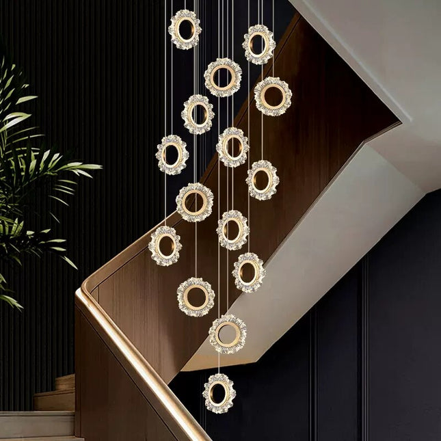 ChandelierDecor - Rings LED Light Staircase Chandelier – Style Your Staircase