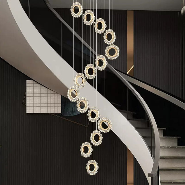 ChandelierDecor - Rings LED Light Staircase Chandelier – Style Your Staircase