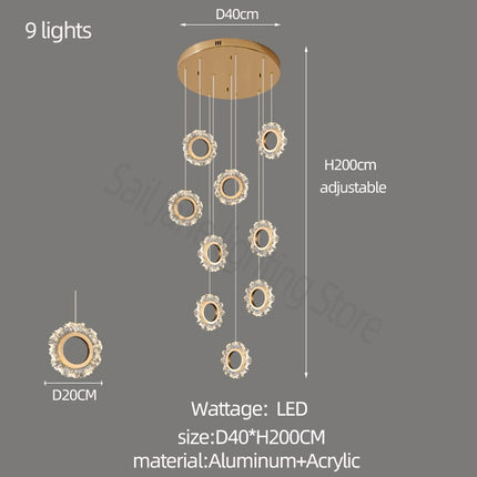 ChandelierDecor - Rings LED Light Staircase Chandelier – Style Your Staircase