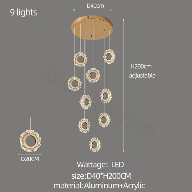 ChandelierDecor - Rings LED Light Staircase Chandelier – Style Your Staircase