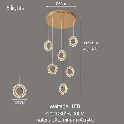 ChandelierDecor - Rings LED Light Staircase Chandelier – Style Your Staircase