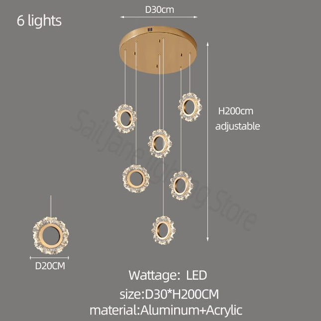 ChandelierDecor - Rings LED Light Staircase Chandelier – Style Your Staircase