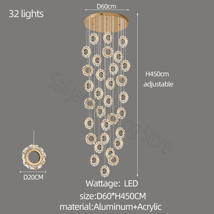 ChandelierDecor - Rings LED Light Staircase Chandelier – Style Your Staircase