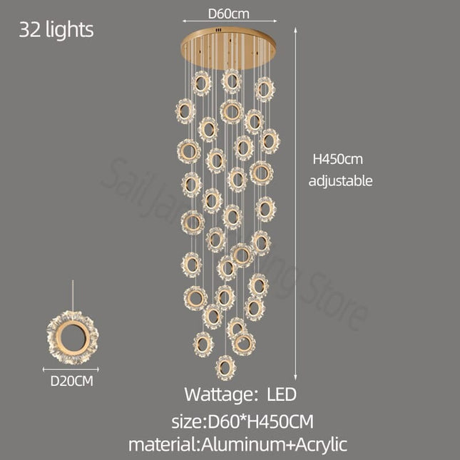 ChandelierDecor - Rings LED Light Staircase Chandelier – Style Your Staircase