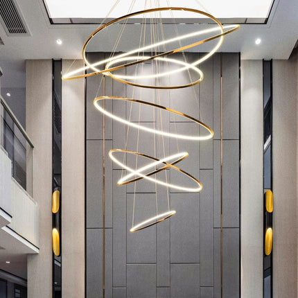 ChandelierDecor - Rings Staircase Chandelier: Unparalleled Elegance