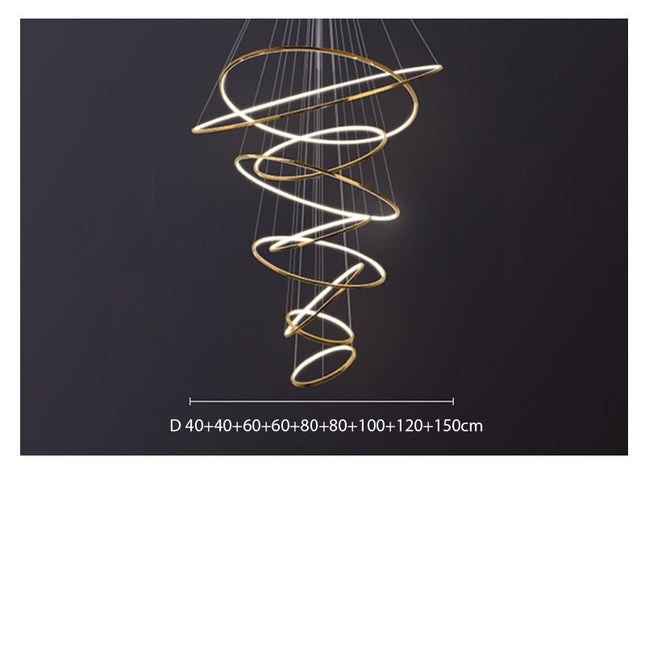 ChandelierDecor - Rings Staircase Chandelier: Unparalleled Elegance
