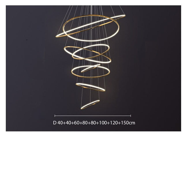 ChandelierDecor - Rings Staircase Chandelier: Unparalleled Elegance