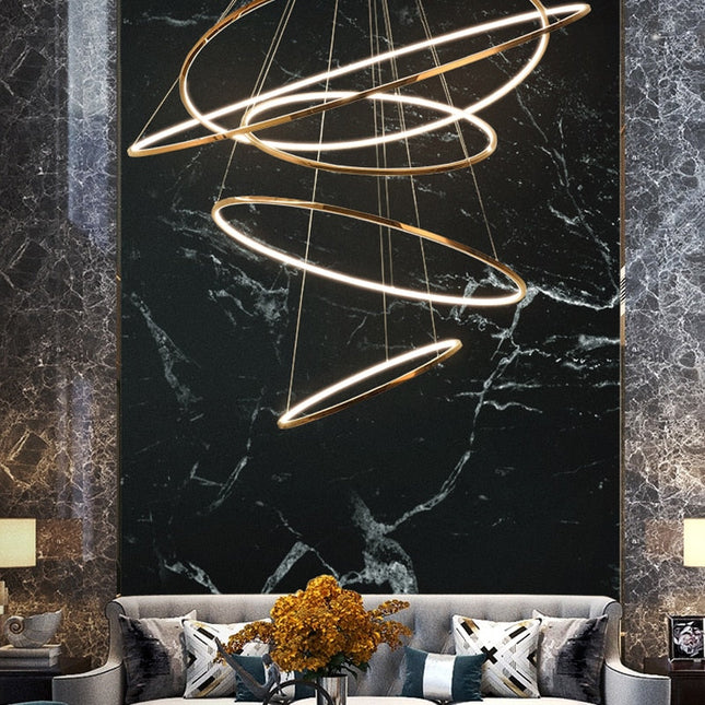 ChandelierDecor - Rings Staircase Chandelier: Unparalleled Elegance