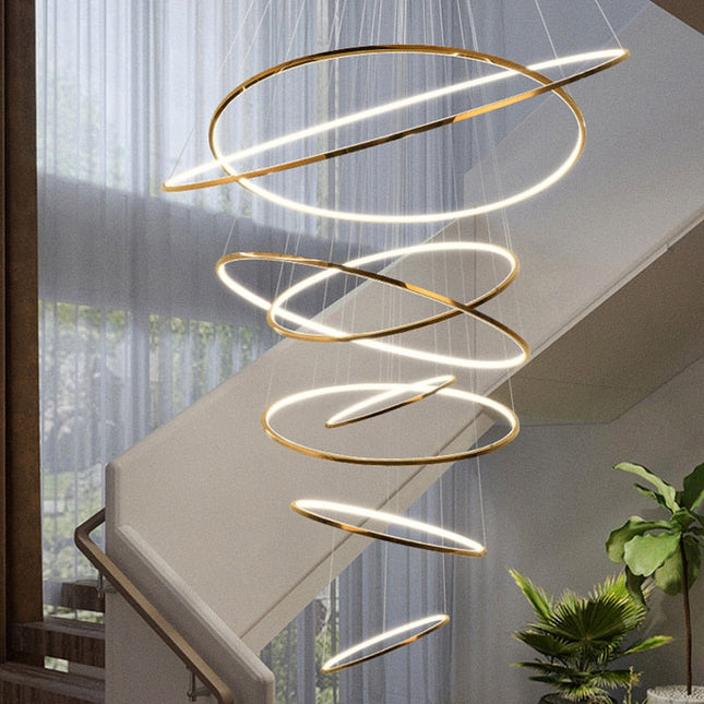 ChandelierDecor - Rings Staircase Chandelier: Unparalleled Elegance