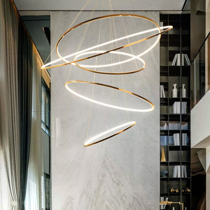 ChandelierDecor - Rings Staircase Chandelier: Unparalleled Elegance