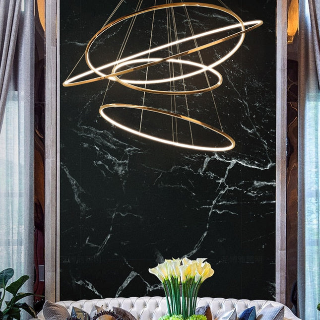 ChandelierDecor - Rings Staircase Chandelier: Unparalleled Elegance