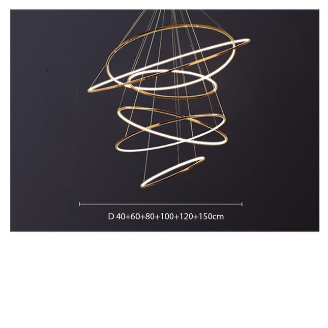 ChandelierDecor - Rings Staircase Chandelier: Unparalleled Elegance