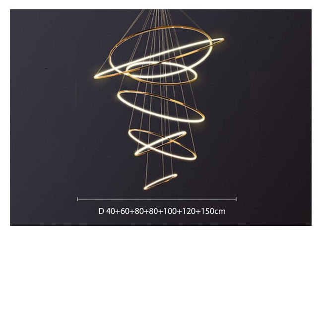 ChandelierDecor - Rings Staircase Chandelier: Unparalleled Elegance