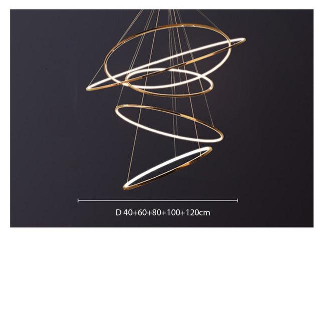 ChandelierDecor - Rings Staircase Chandelier: Unparalleled Elegance