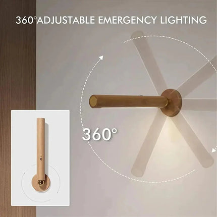 ChandelierDecor - Rotatable Oak Wood 360° Wall Light USB Chargeable