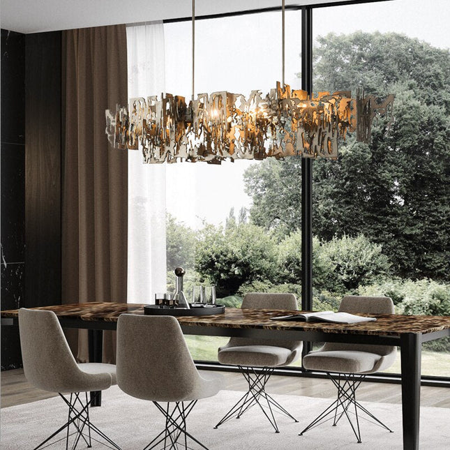 ChandelierDecor - Rust Metal Chandelier: Exquisite Lighting Fixture