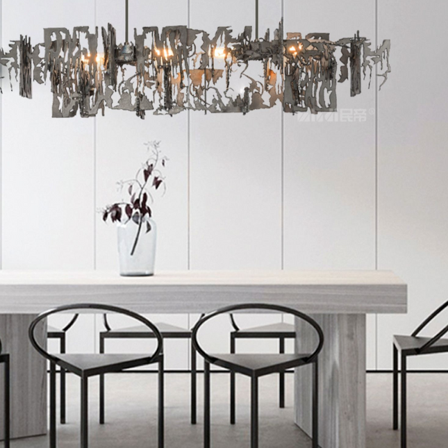 ChandelierDecor - Rust Metal Chandelier: Exquisite Lighting Fixture