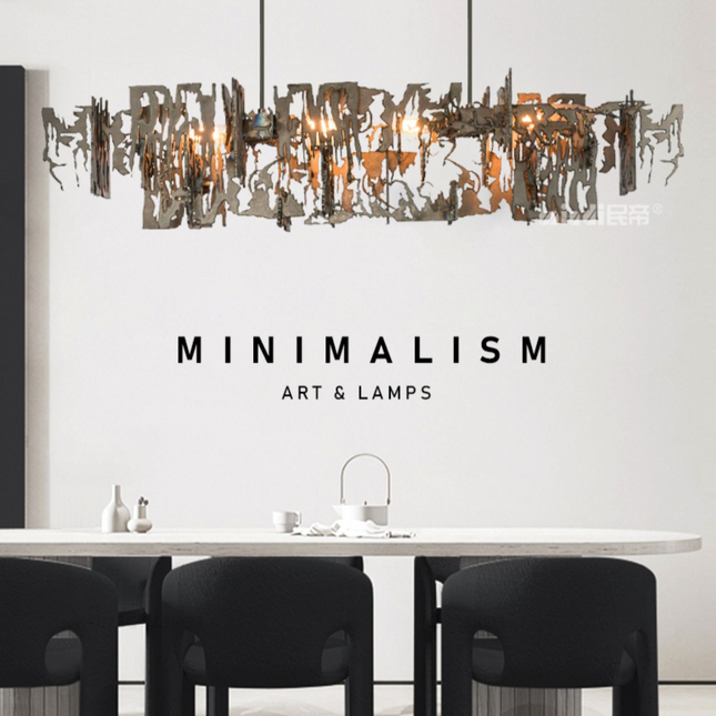 ChandelierDecor - Rust Metal Chandelier: Exquisite Lighting Fixture