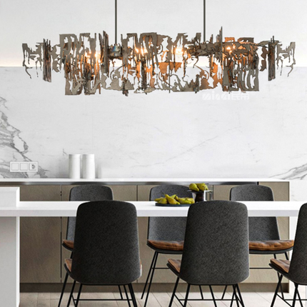 ChandelierDecor - Rust Metal Chandelier: Exquisite Lighting Fixture