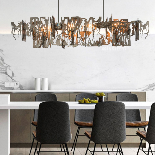ChandelierDecor - Rust Metal Chandelier: Exquisite Lighting Fixture
