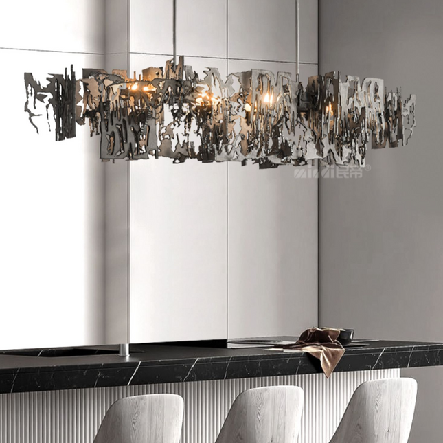 ChandelierDecor - Rust Metal Chandelier: Exquisite Lighting Fixture