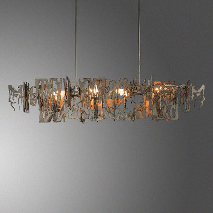 ChandelierDecor - Rust Metal Chandelier: Exquisite Lighting Fixture
