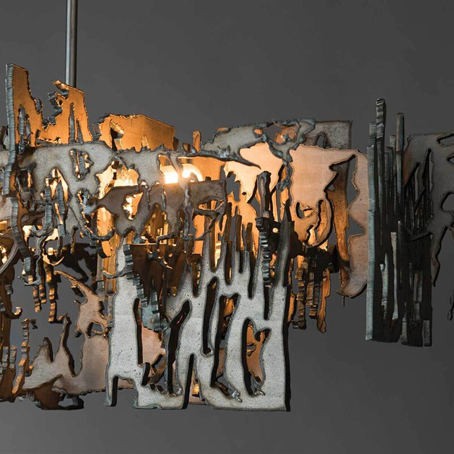 ChandelierDecor - Rust Metal Chandelier: Exquisite Lighting Fixture