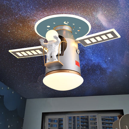 ChandelierDecor - Satellite Earth Space Ship NASA LED Ceiling Lamp for Kids Room