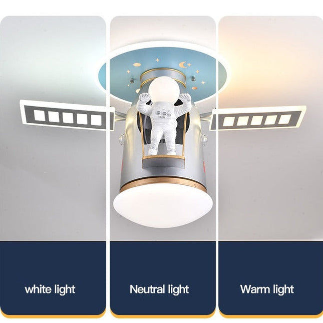 ChandelierDecor - Satellite Earth Space Ship NASA LED Ceiling Lamp for Kids Room