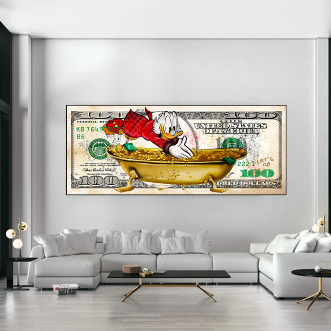 ChandelierDecor - Scrooge McDuck One Million Dollar Canvas Wall Art