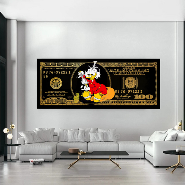 ChandelierDecor - Scrooge McDuck One Million Dollar Canvas Wall Art