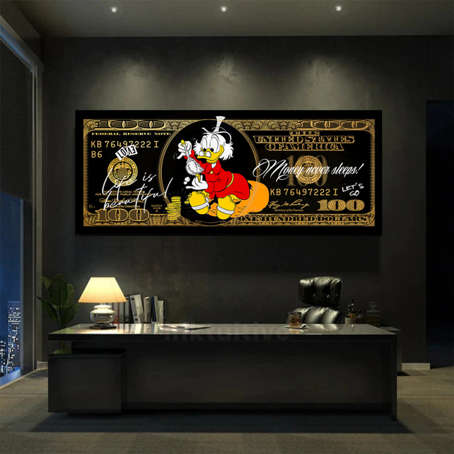 ChandelierDecor - Scrooge McDuck One Million Dollar Canvas Wall Art