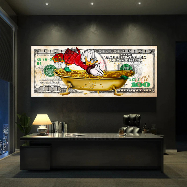 ChandelierDecor - Scrooge McDuck One Million Dollar Canvas Wall Art