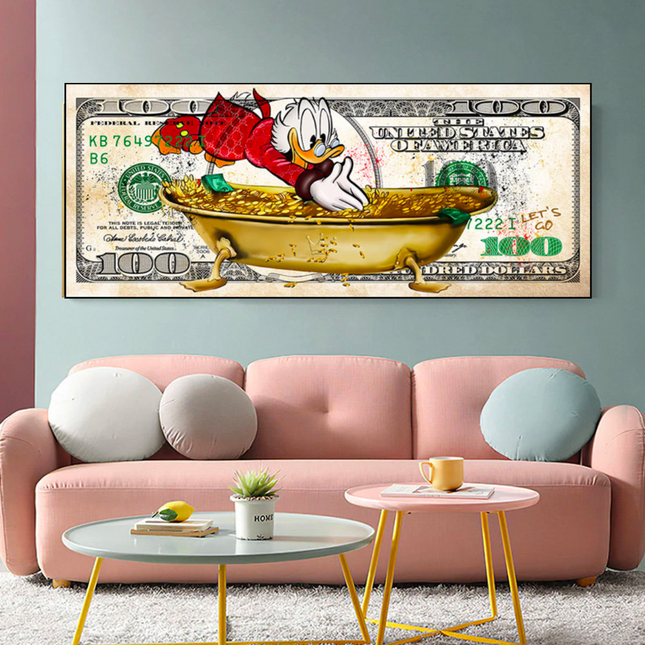 ChandelierDecor - Scrooge McDuck One Million Dollar Canvas Wall Art