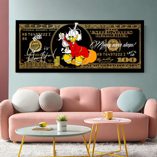 ChandelierDecor - Scrooge McDuck One Million Dollar Canvas Wall Art