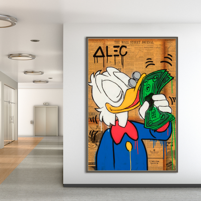ChandelierDecor - Scrooge McDuck Smells Money by Alec Canvas Wall Art