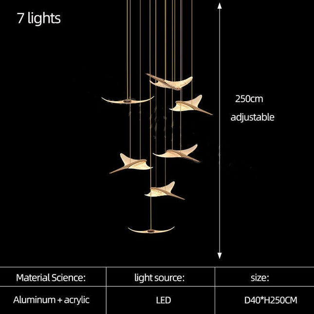 ChandelierDecor - Seagull Hanging Light Staircase Chandelier – LED Lighting