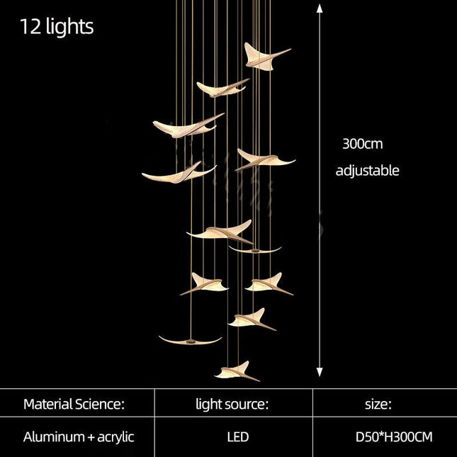 ChandelierDecor - Seagull Hanging Light Staircase Chandelier – LED Lighting