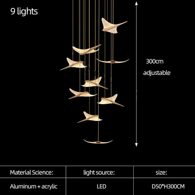ChandelierDecor - Seagull Hanging Light Staircase Chandelier – LED Lighting