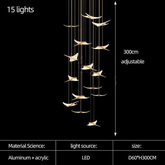 ChandelierDecor - Seagull Hanging Light Staircase Chandelier – LED Lighting