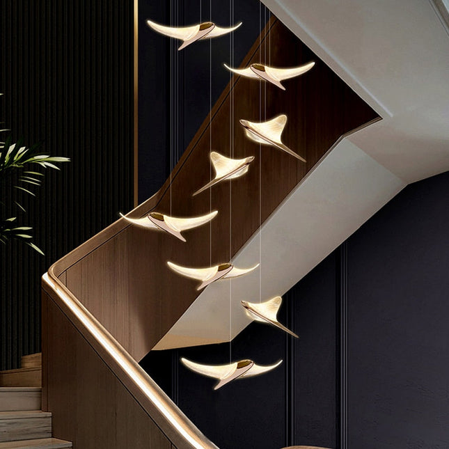 ChandelierDecor - Seagull Hanging Light Staircase Chandelier – LED Lighting