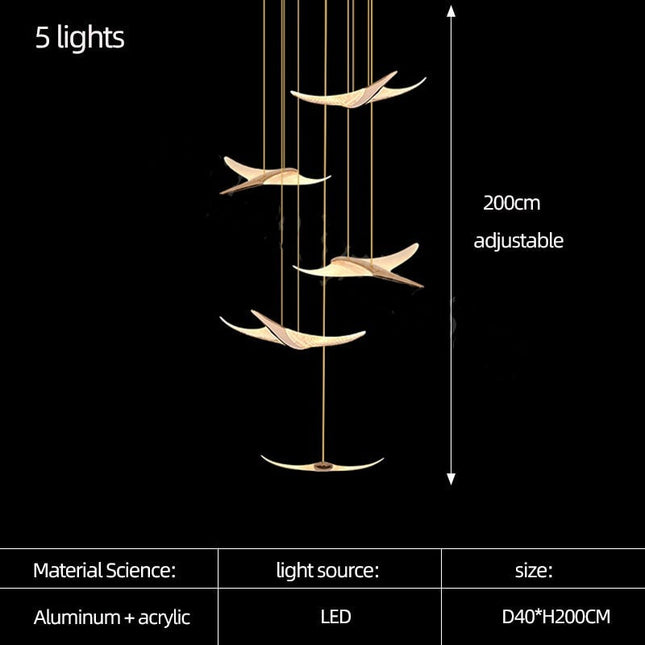 ChandelierDecor - Seagull Hanging Light Staircase Chandelier – LED Lighting
