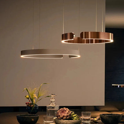ChandelierDecor - Sleek Minimalist Ring Chandelier - Aluminum Plated