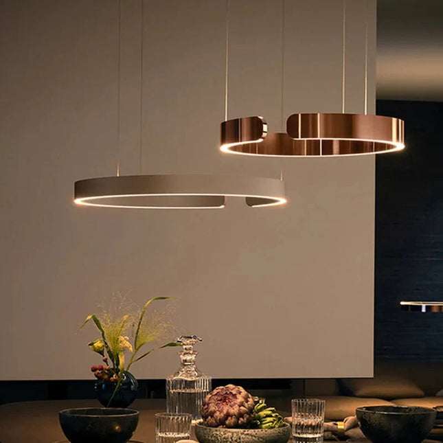 ChandelierDecor - Sleek Minimalist Ring Chandelier - Aluminum Plated