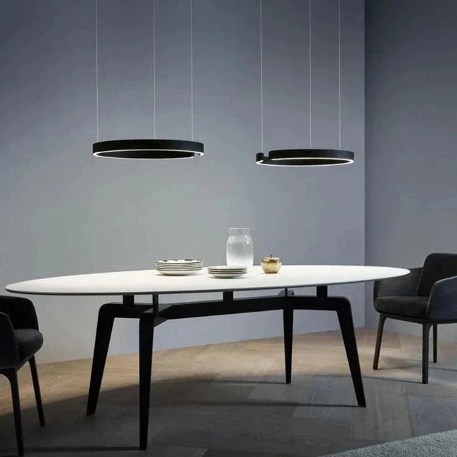 ChandelierDecor - Sleek Minimalist Ring Chandelier - Aluminum Plated