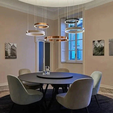 ChandelierDecor - Sleek Minimalist Ring Chandelier - Aluminum Plated