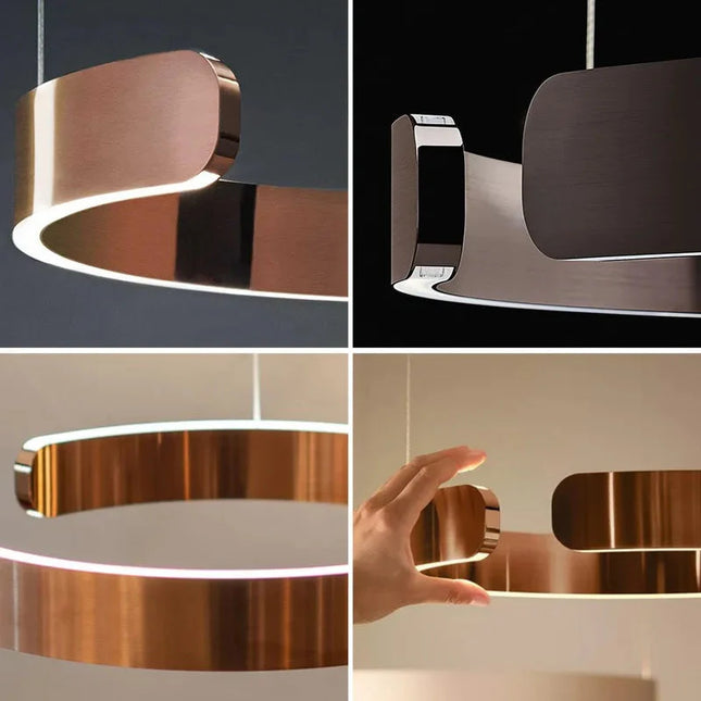 ChandelierDecor - Sleek Minimalist Ring Chandelier - Aluminum Plated