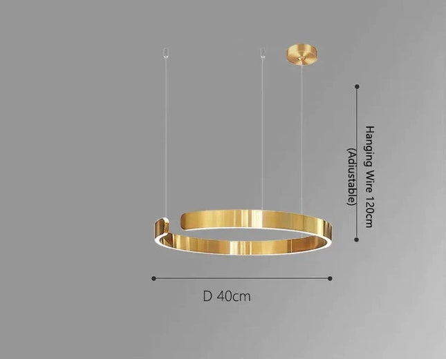 ChandelierDecor - Sleek Minimalist Ring Chandelier - Aluminum Plated