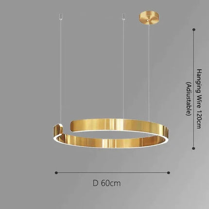 ChandelierDecor - Sleek Minimalist Ring Chandelier - Aluminum Plated